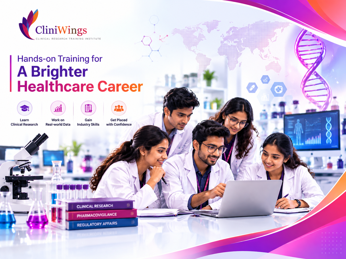 CliniWings students - hands-on training for a brighter healthcare career
