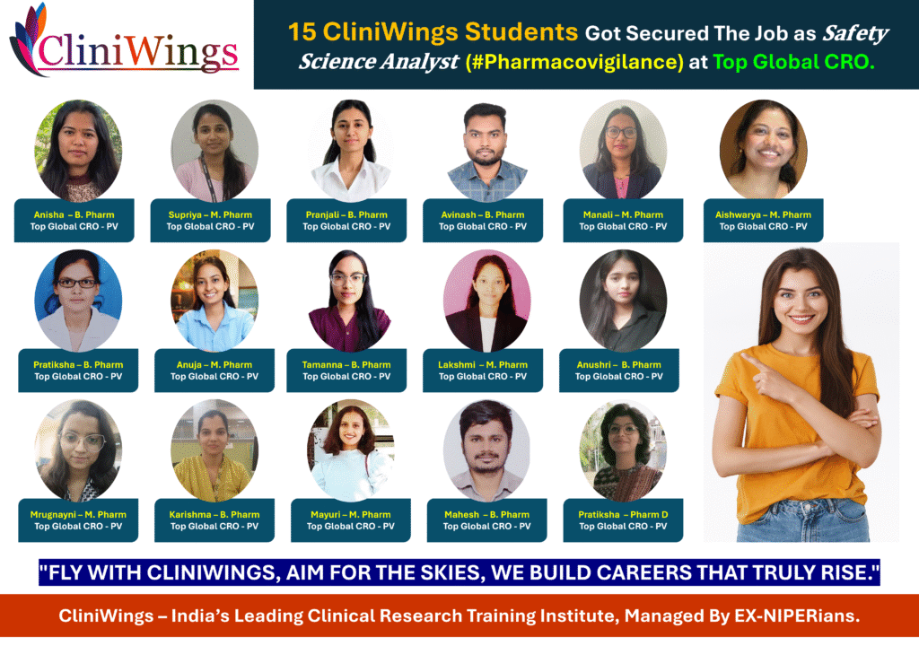 15 graduates as Safety Science Analysts (PV) at a top global CRO