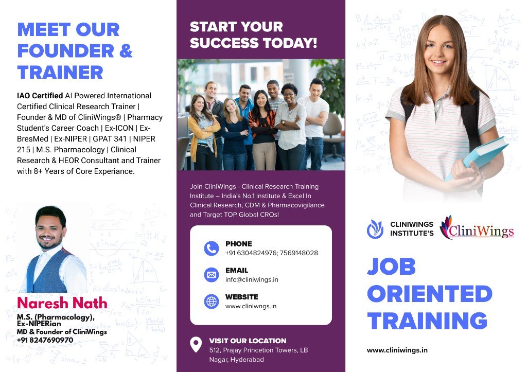 CliniWings brochure founder and team