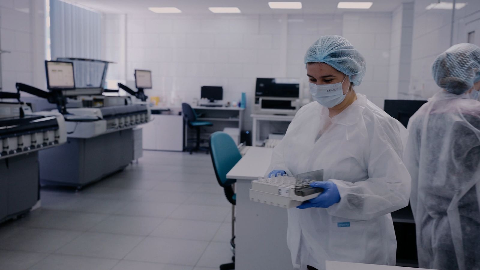 Scientist working in a modern research laboratory